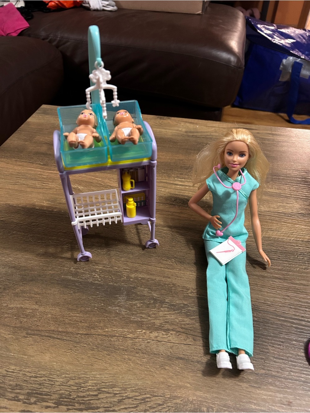 Barbie Career Baby Doctor Barbie Doll with 2 Patients
